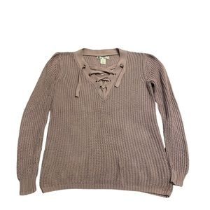 Kaisely pink oversized tie up sweater size XS